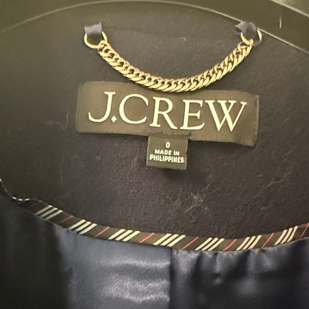 NWOT J. Crew Warwick Topcoat in Italian Stadium-Cloth Wool Blend | Navy | 0 - Picture 4 of 14